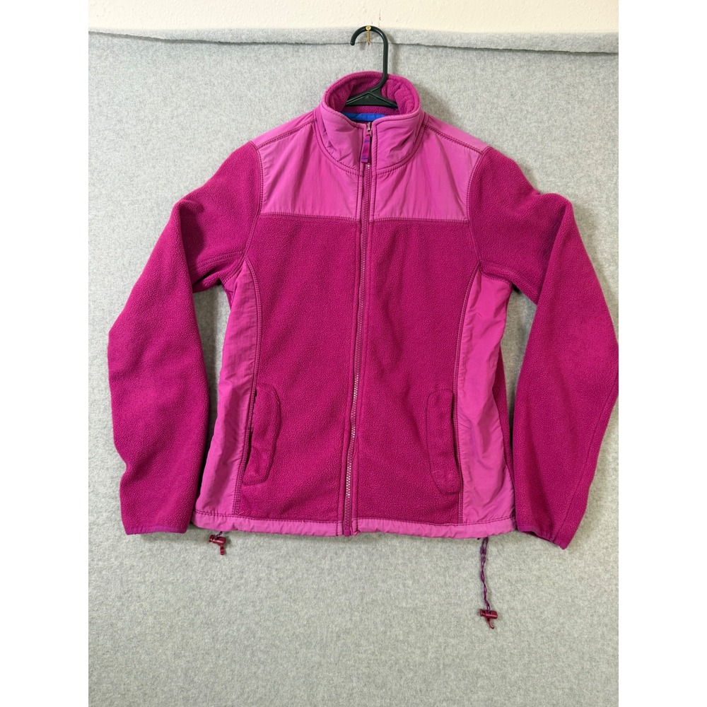 Aeropostale Jacket Womens Small Pink Full Zip Fleece Mixed Media Mock Neck S